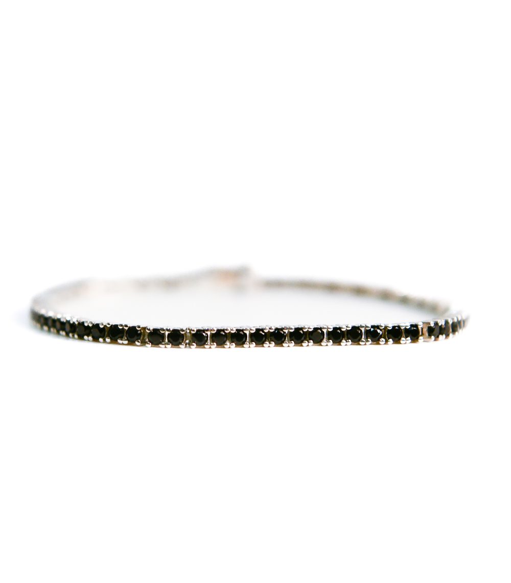 Bracciale tennnis con zirconi neri in argento 925