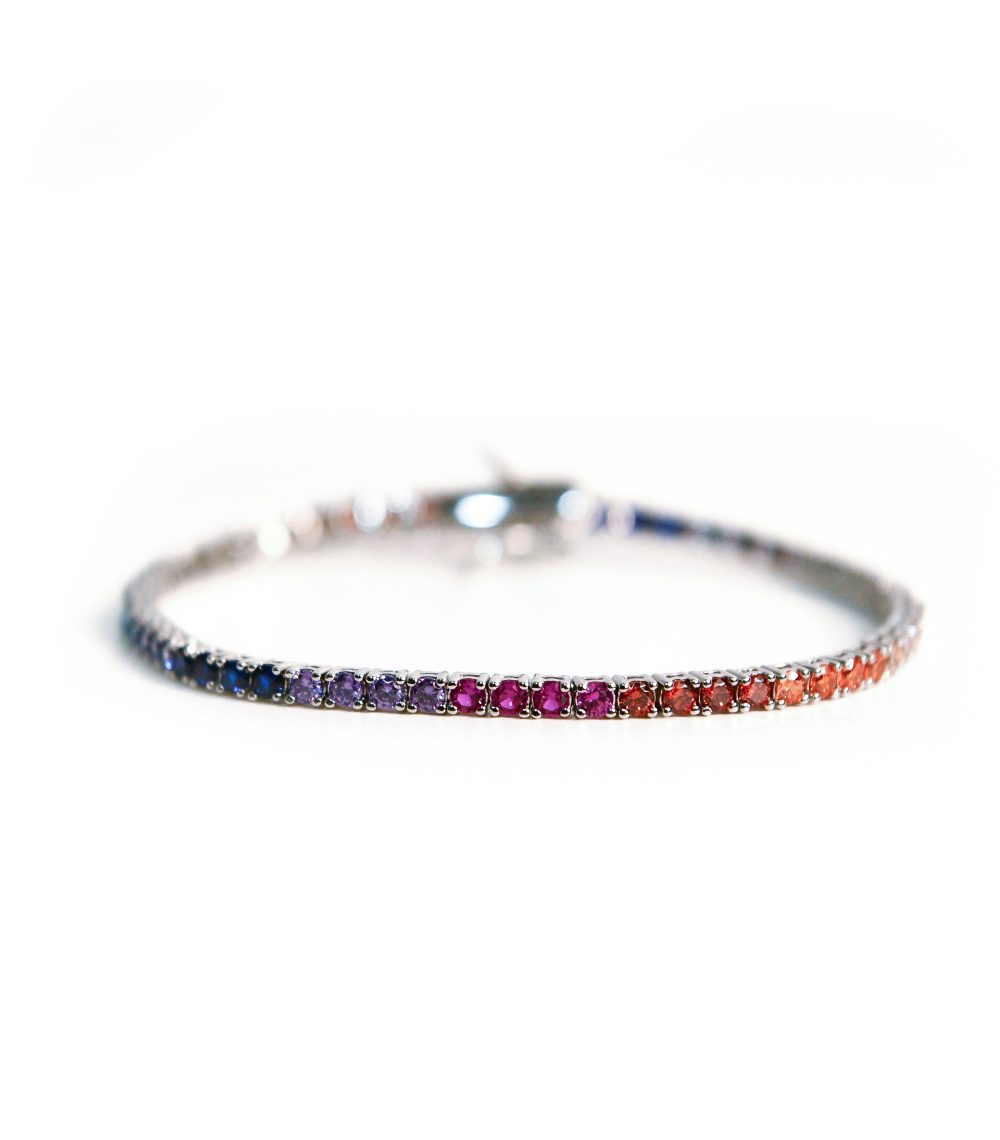 Bracciale tennnis rainbow  in argento 925