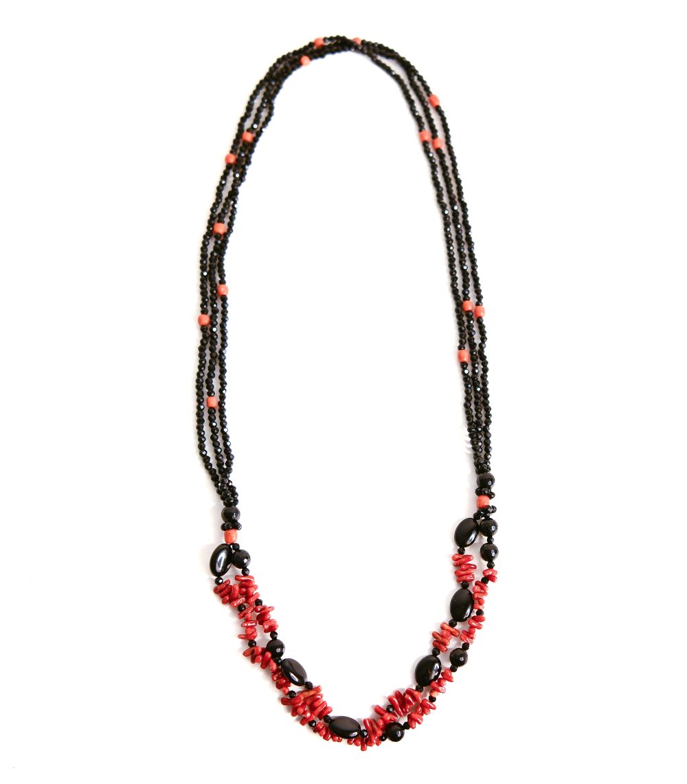 Collana corallo e pietre dure