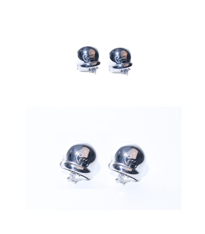 ORECCHINI CAMPANELLA IN ARGENTO 925 CON ZIRCONI BIANCHI