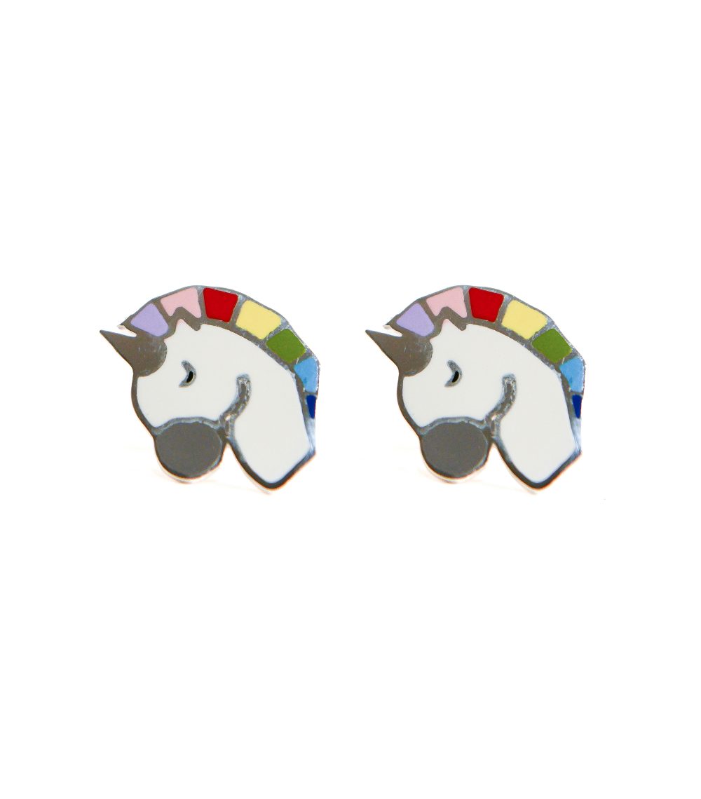 Orecchini unicorno smaltati  in argento 925