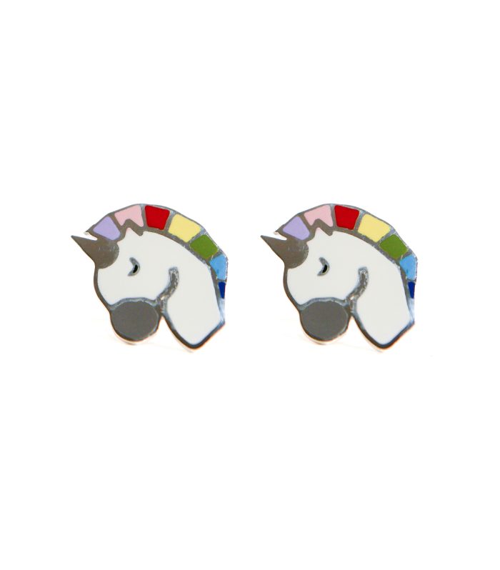 Orecchini unicorno smaltati  in argento 925