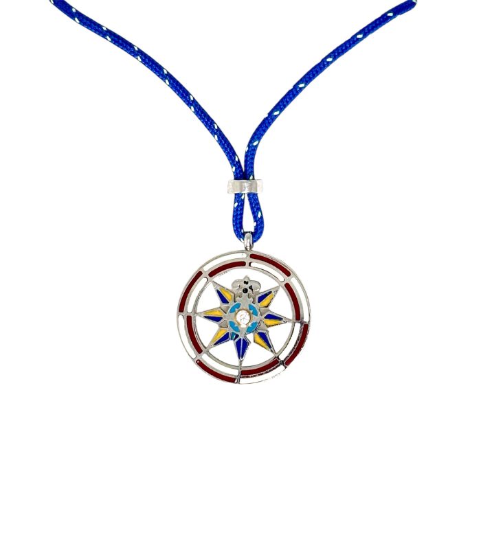 Collana uomo con pendente a forma di rosa dei venti