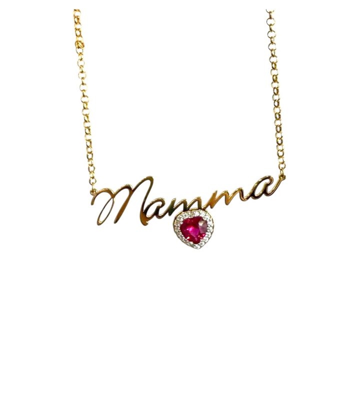 Collana Mamma in argento 925 placcato oro 18kt