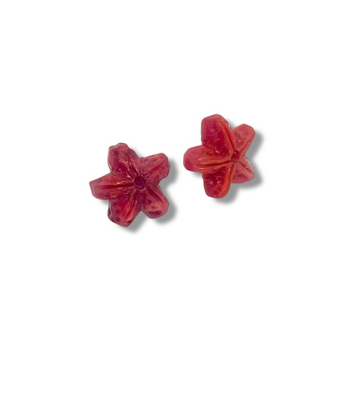 Orecchini stella marina in corallo rosso ed argento 925