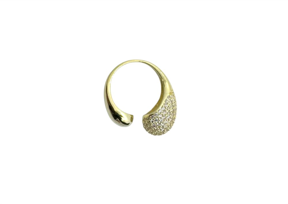 Anello aperto regolabile con zirconi argento 925 - immagine 3