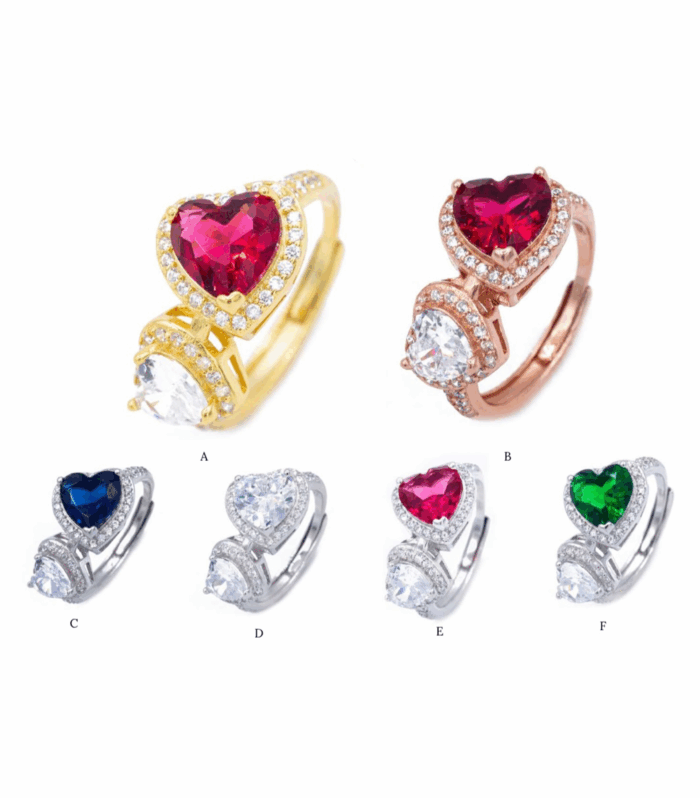 Anello regolabile Cuori argento 925