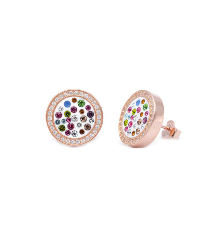 Orecchini a Lobo in Argento 925 con Cristalli Multicolor