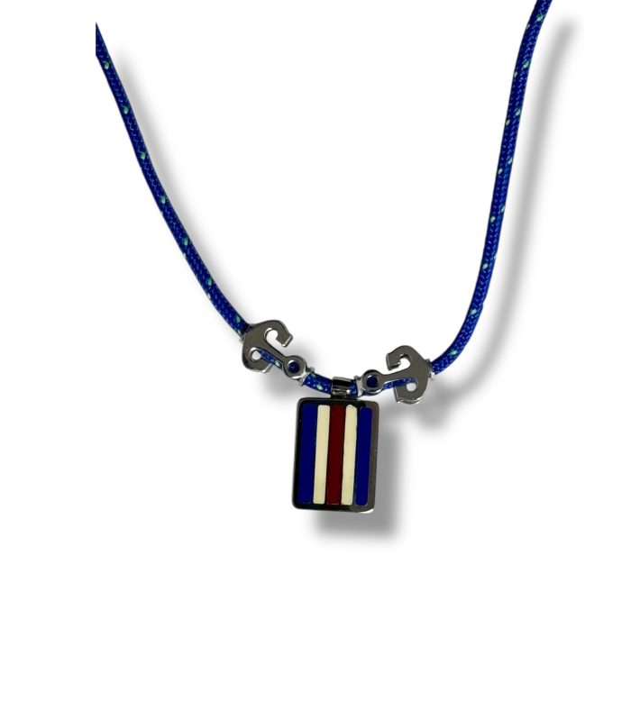 Collana uomo con pendente bandierina marinara alfanumerica