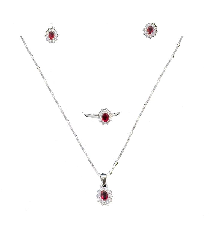 Set completo in argento 925 e zirconi