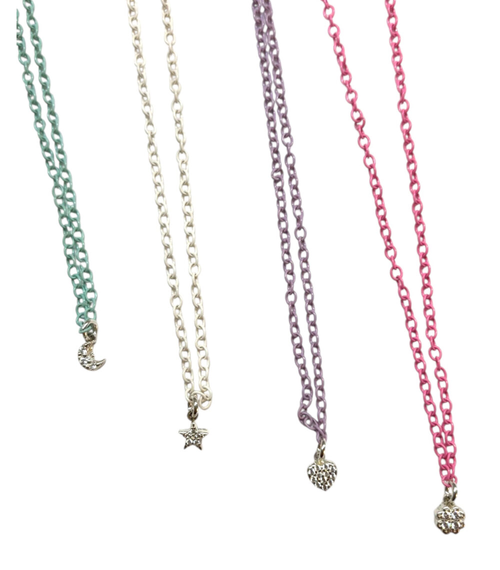 Collana in Argento 925 Smaltato con Ciondolo zirconato - immagine 2