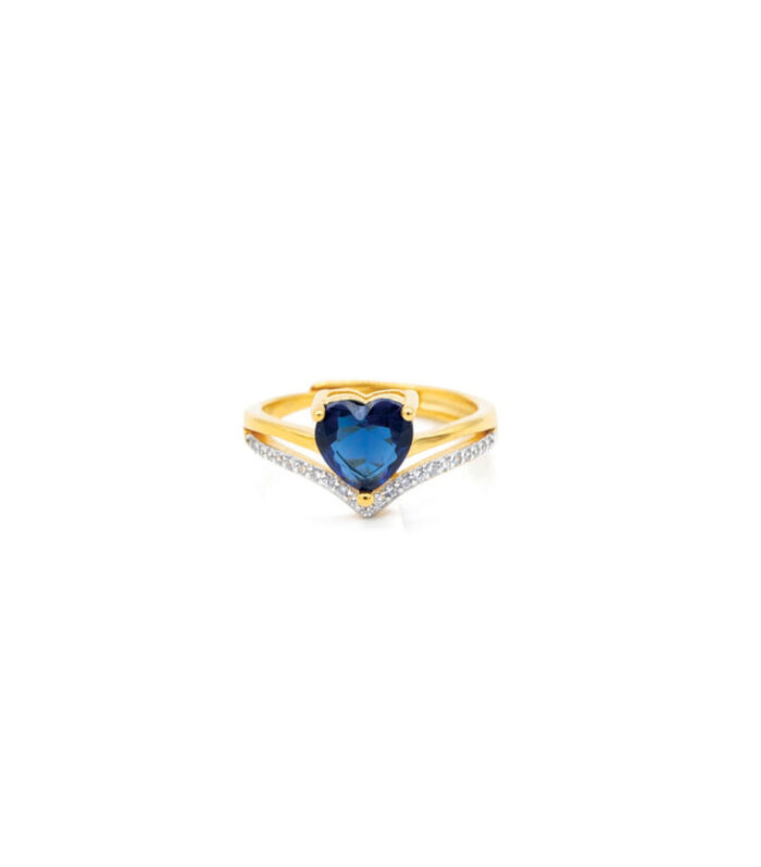 Anello Cuore Regolabile in Argento 925 Placcato Oro – Vari Colori