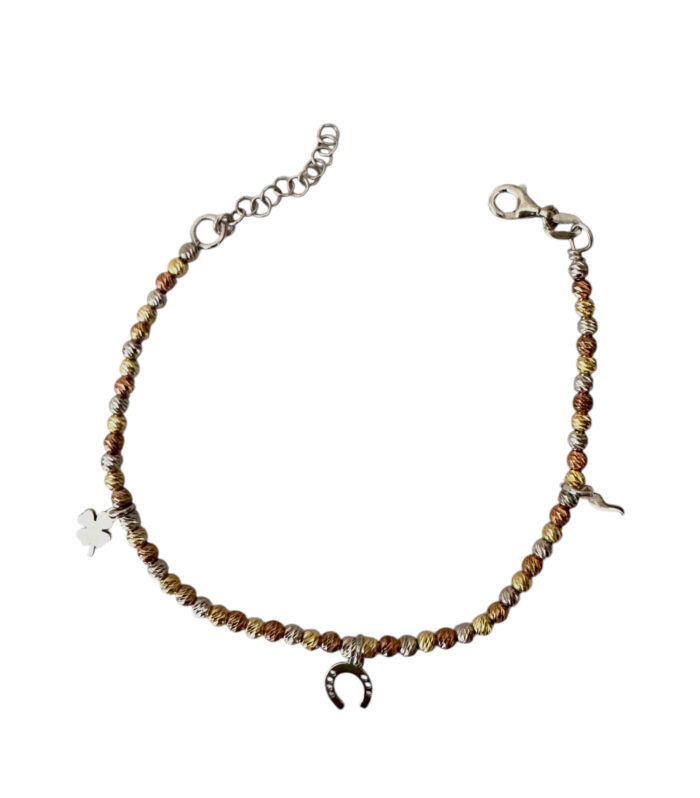 Bracciale milleluci 3mm Portafortuna con Ciondoli Simbolici