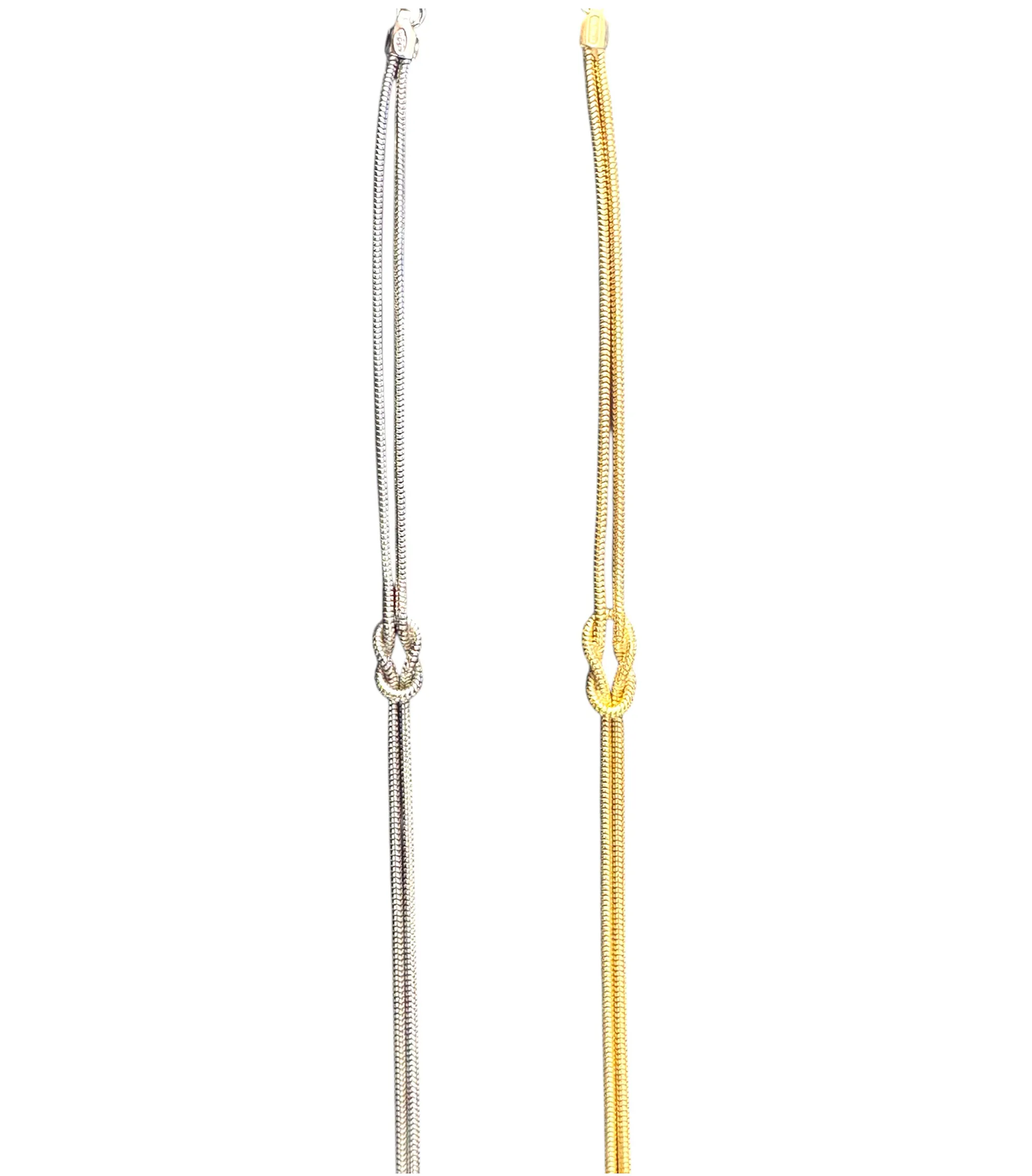 Bracciale oro e argento nodo dell'amore 