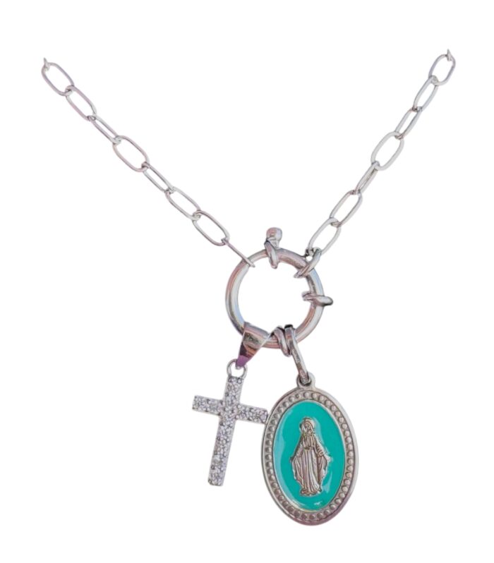 Collana madonna miracolosa con croce