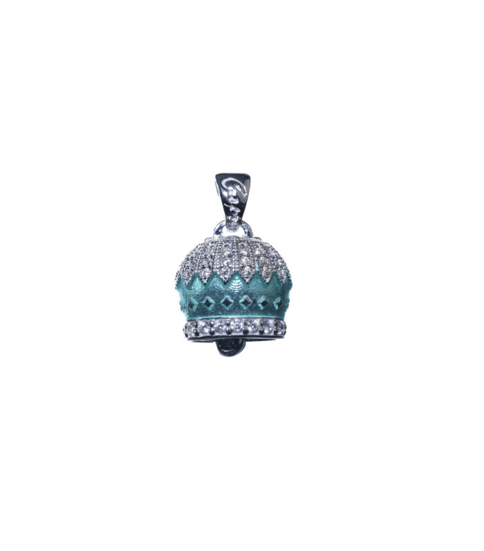Charm campanella di capri in argento colore blu