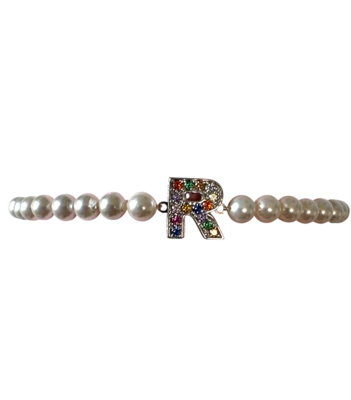 Bracciale a molla con Lettera MIRA Argento 925 Multicolor