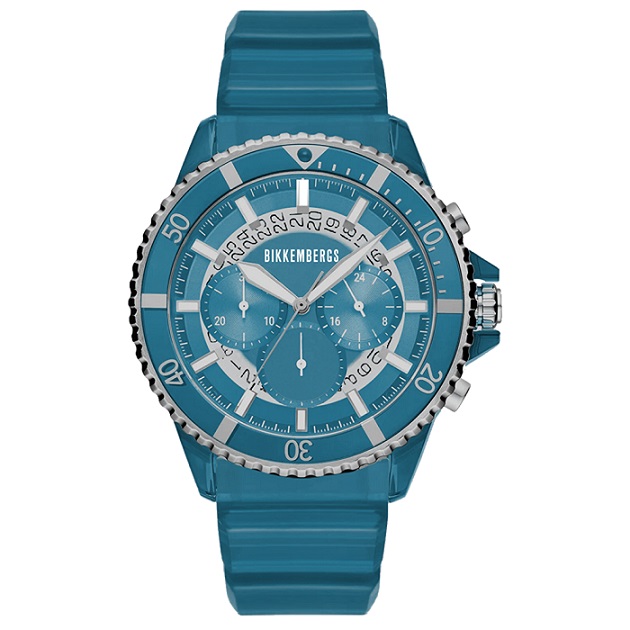 Orologio Uomo BIKKEMBERGS Ref. BKA51 RAINBOW Chrono in Silicone Blu 44mm