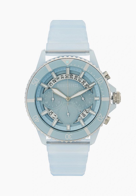 Orologio Uomo BIKKEMBERGS Ref. BKA55 RAINBOW Chrono in Silicone Azzurro 44mm