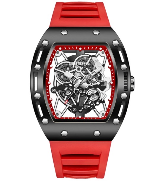 Orologio Uomo BIKKEMBERGS Ref. BKA79 mod. SKELETON in Silicone Rosso 43x50 mm