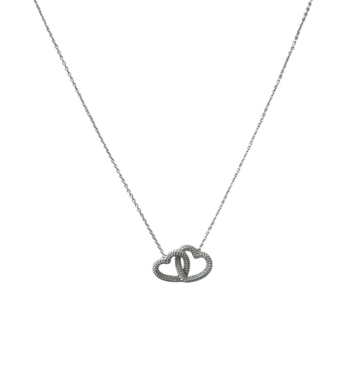 Collana Doppio Cuore Intrecciato Argento 925