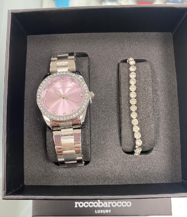 Orologio Donna ROCCOBAROCCO ref.2579L-04M Lilla Acciaio con Swarovski +bracciale
