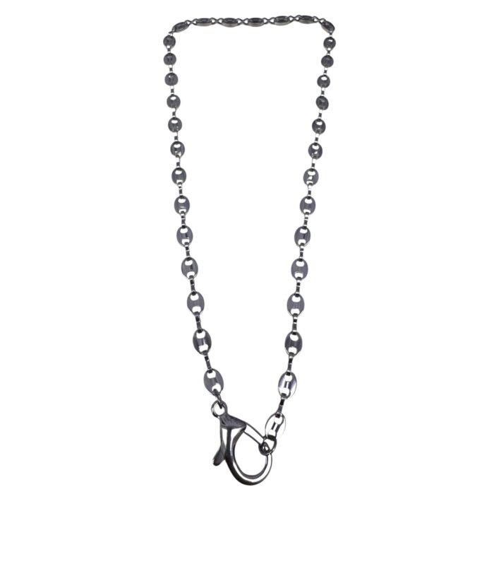 Collana a Catena Maglia Marinara in Acciaio Inossidabile silver o gold con Chiusura a Moschettone