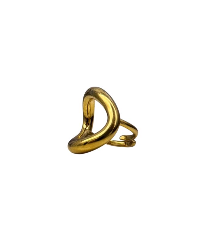 Anello Fascia Astratta Scultorea in Acciaio Inossidabile silver o gold