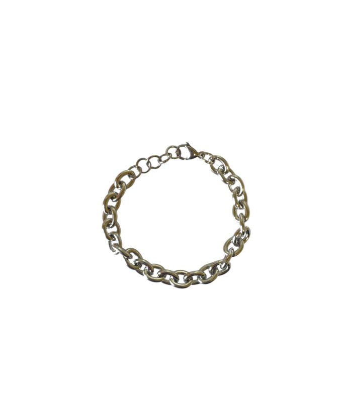 Bracciale a Maglie Ovali in Acciaio Inossidabile