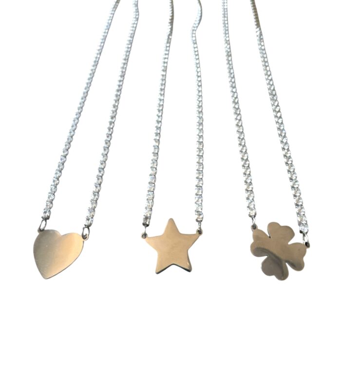 Collana Tennis in Acciaio: Il Tuo Tocco Personale con Placchetta Incidibile