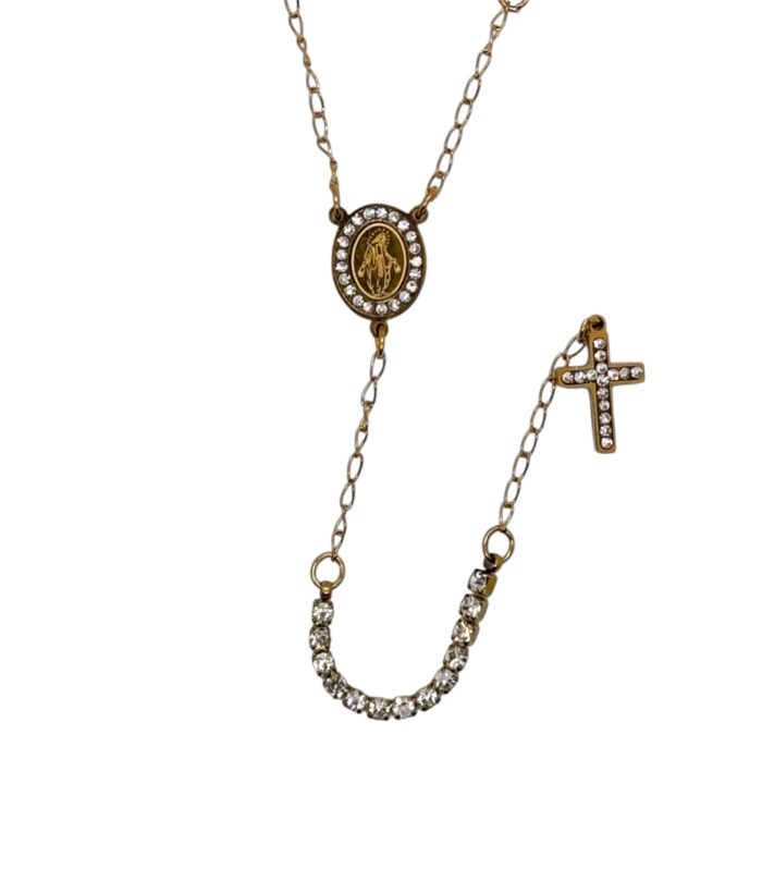Collana Rosario Tennis in Acciaio Inossidabile – Girocollo con Zirconi varianti Gold e Silver