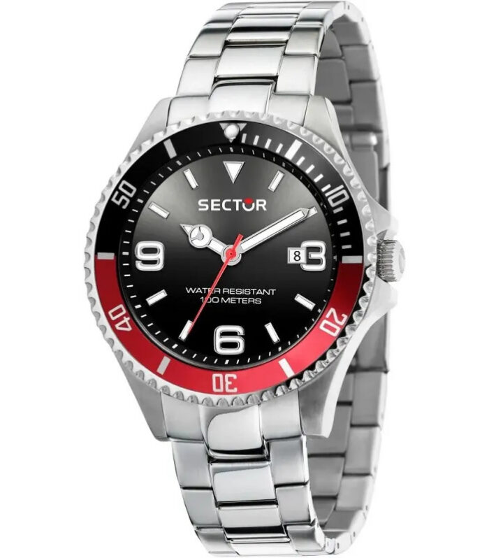 Orologio Uomo SECTOR mod. 230 ref.R3253161021 Acciaio quadrante Nero + data 43mm