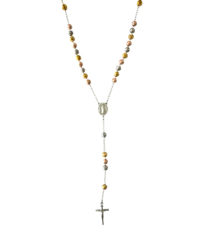 Collana Rosario Milleluci Tricolore in Acciaio Inox